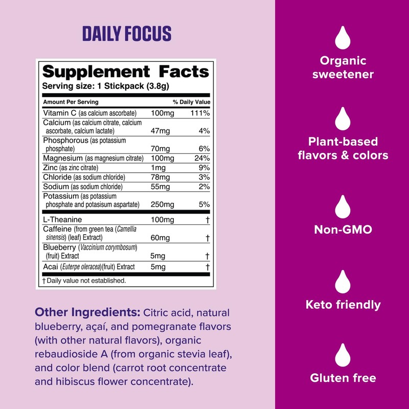 Ultima Replenisher Daily Focus Supplement & Electrolytes Powder - Acai
