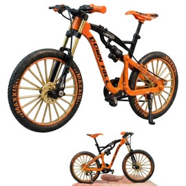 KYEDGC Finger Bike, Miniature Toy Bike for Finger Dexterity and Stress, Orange Alloy Finger Mountain Bike for Display and Play, Compact 10.5 x 19.5 cm Model