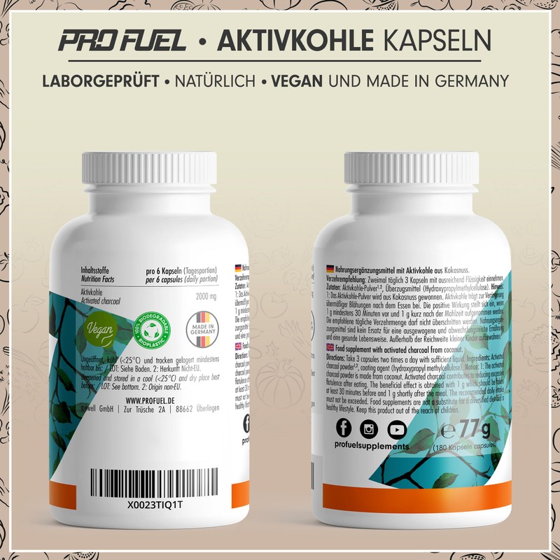 Activated Carbon Capsules 540x - Optimal High Dose with 2000