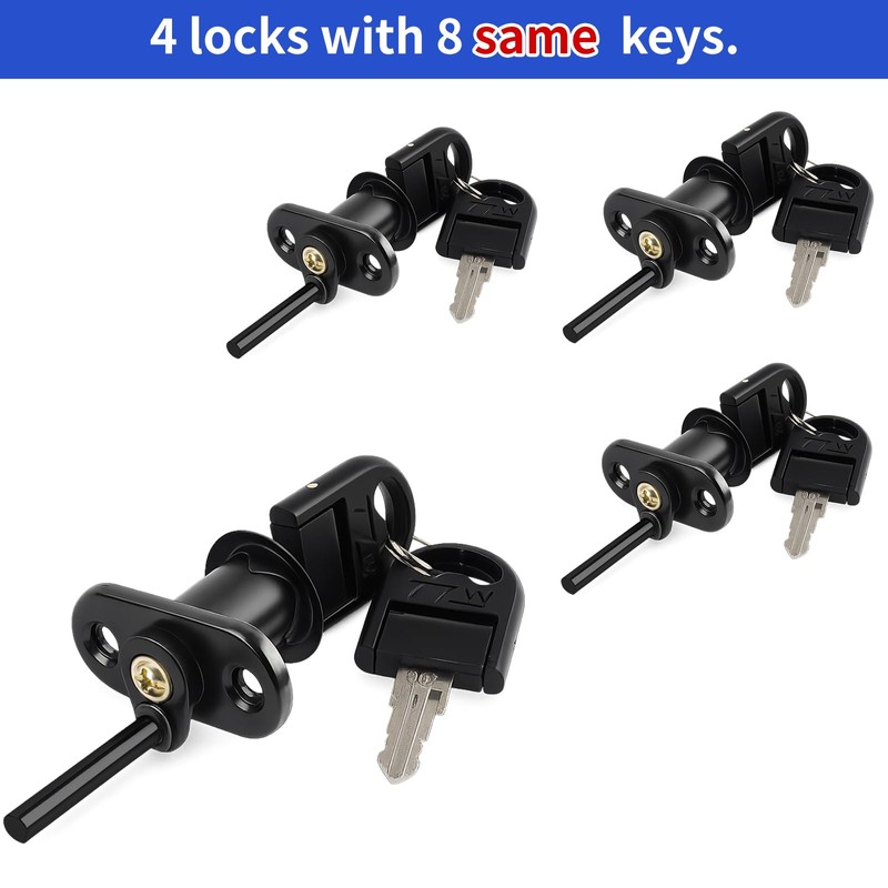 TBWHL 4 Pcs - Zinc Alloy Drawer Lock with Keys,