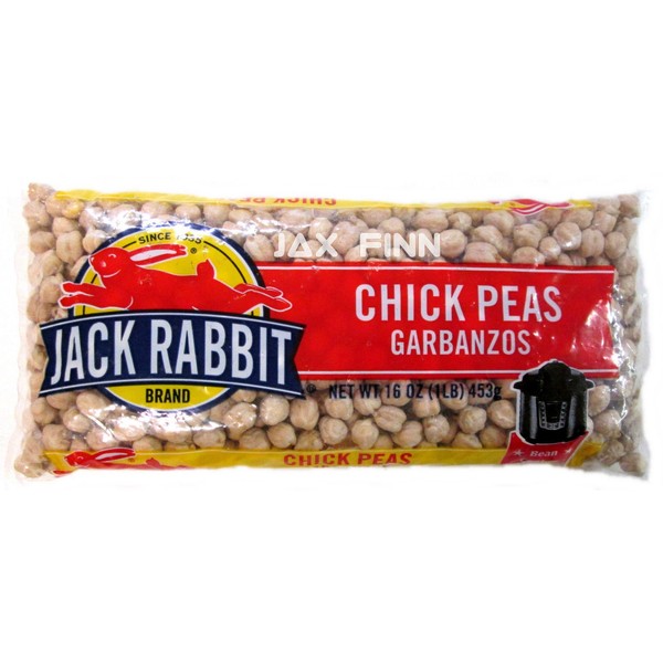 Jack Rabbit Chick Peas / Garbanzo Beans (Pack of 2) 16 oz Bags