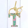 Lilly Pulitzer Leatherette Initial Keychain, Letter Bag Charm for Women,