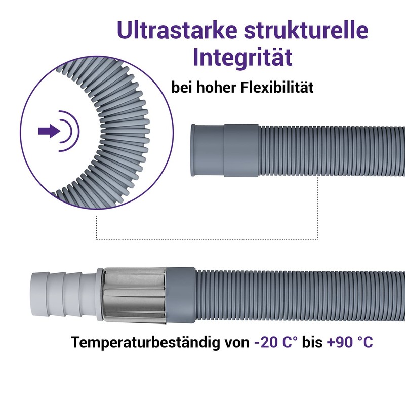 Viоks.pro Drain Hose Extension 1 m Straight/Straight Diameter 19 to