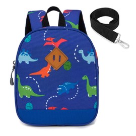 JinBeryl Toddler Backpack with Leash for Boys or Girls, Mini Size, Dinosaur Blue