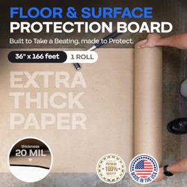 Construction Paper Roll 36" x 1992" (166 feet), 498 Sq.Ft – Extra Thick Floor Covering for Protection (20 mil, 200 lb Thickness) - Contractor Paper for Remodeling & Surface Protection by IDL Packaging