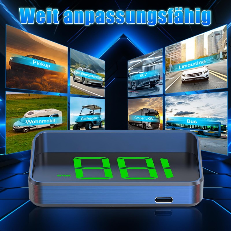 WODHMIEY HUD Speedometer Projector, Windshield Projector Speedometer HUD with GPS