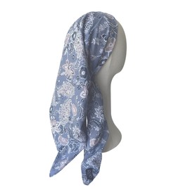 Sacho Cotton Tichel, Square Cotton Head Scarf for Women, Lightweight Head Covering, Summer Shawl, Large Bandanas (Pattern 15)