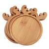 4PCS Bamboo Mosaic Coasters, Blank Base Trays for Crafts DIY