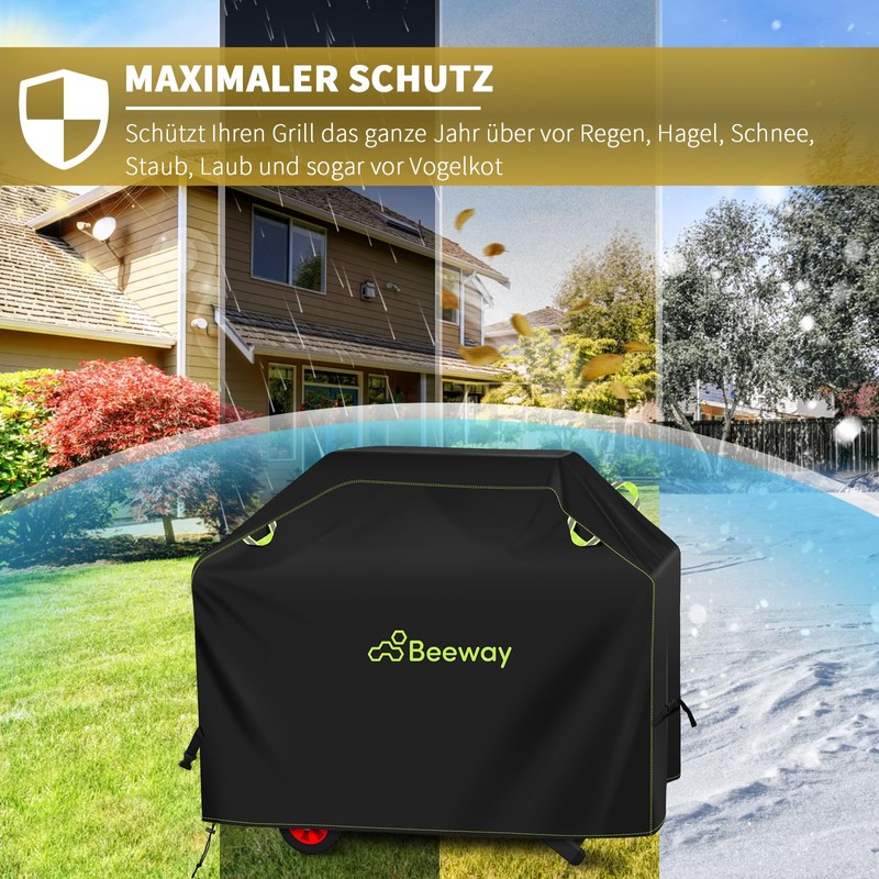 BEEWAY Weatherproof Grill Cover, 420D Oxford Fabric, Gas Grill Cover,
