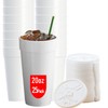 20 OZ Foam Cups With Lids for Hot & Cold