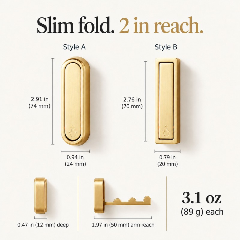 Foldable Wall Hook for Towels, Coats & Bags – Wall