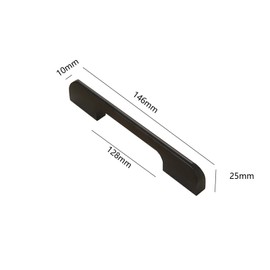 1 PCS Black Cabinet Pulls Dresser Drawer Pulls Kitchen Cupboard Door Pulls, Aluminum Alloy Furniture Handles Pulls Wardrobe Handles Door Handles, Hole Center 128mm