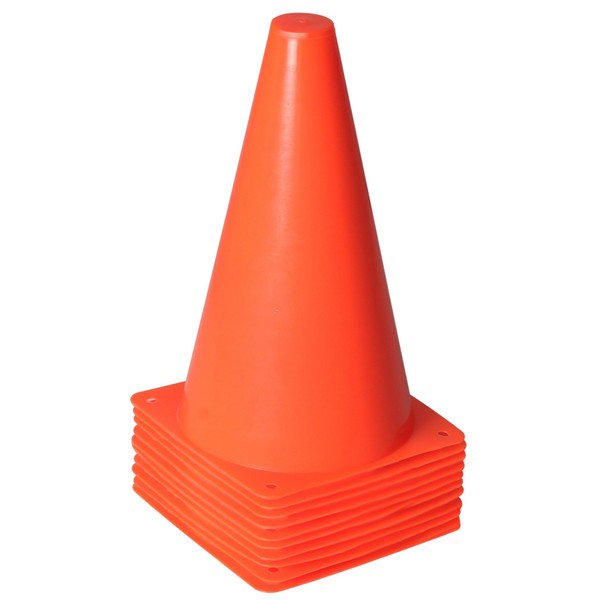 Alyoen 9 inch Orange Traffic Cones, Plastic Sports Cones, Soccer Training Cones for Outdoor Activity & Festive Events (Sets of 10/15/ 20)