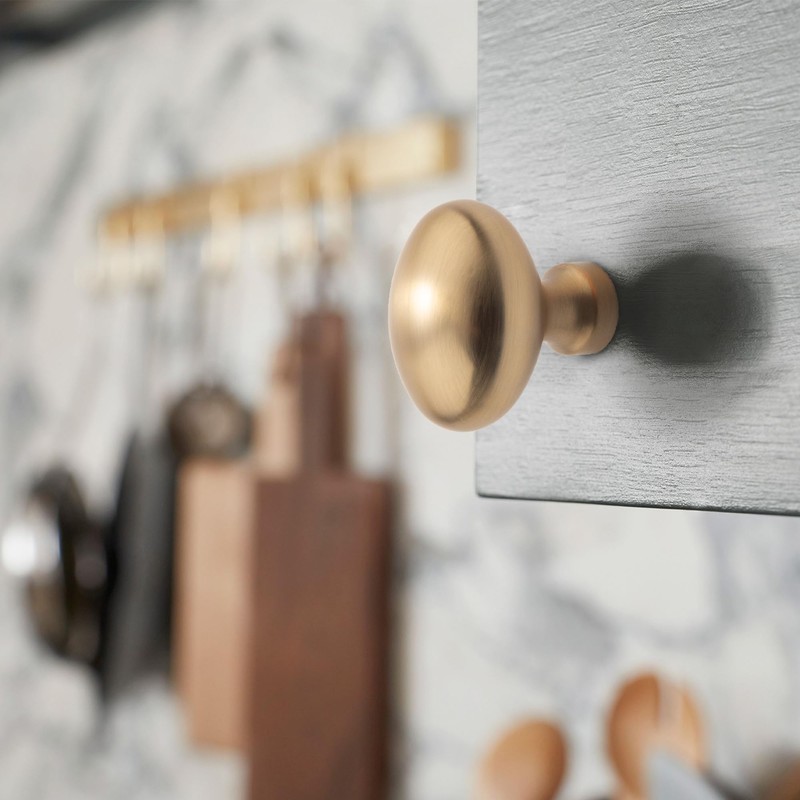 1.3 inch 10 Pack Oval Cabinet Knobs Champagne Bronze Cabinet