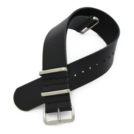 CASSIS[カシス] カーフ 時計ベルト TYPE NATO OIL LEATHER タイプナトーオイルレザー 20mm ブラック 交換用工具付き #189.602S019020