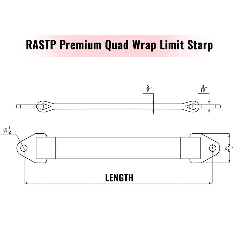 RASTP Limit Strap, Premium Quad Wrap Limit Strap Car Hauler