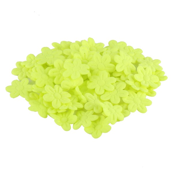 GUAFEIH 100pcs Artificial Flowers Felt Cloth Five-PetalFlower Embossing Fake Flower