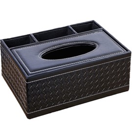 Tissue Box/Tissue Dispenser/Cosmetic Tissue Box, Multifunctional Storage Box, PU Leather, for Remote Control, Pen Storage