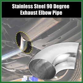 Motoforti OD 4.5 Inch 90 Degree SS304 Stainless Steel Bend Tube Exhaust Elbow Pipe for Car Modified Exhaust System 0.06" Wall Thickness Piping Silver Tone Long-lasting