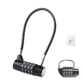 4 Digit Combination Padlock,Padlocks with Code,Locker Padlocks,Outdoor Safety Long Shackle Padlock for Sheds,Gyms,Lockers,Suitcase,Bike,Closet,Luggage,Cabinet (1 pcs)