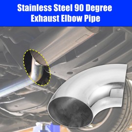 Unifizz 1 Pcs 4.5 Inch OD 90 Degree Mandrel Bend Elbow SS304 Stainless Steel Exhaust Pipe 2mm Thickness for Car Modified Exhaust System Silver Tone