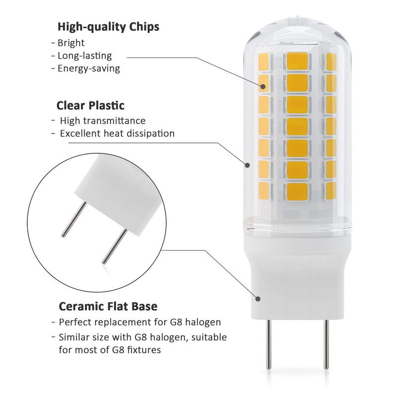 DiCUNO G8 LED Bulb 4W Flat Base, 40W Halogen Equivalent,