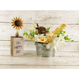 AGD Spring Decor -Oh Happy Day Daisy Sunflower Highland Cow 2pc Set