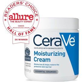 CeraVe - Crema hidratante 19 onzas Humectante diario para rostro y cuerpo para piel seca