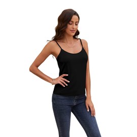 Tank Tops for Women Sleeveless Cami Shirts Workout Tank Tops Tshirt Basic Tank Layer Tee Shirts for Women (Black Medium)