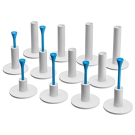 Rubber Golf Tees for Mats, Driving Range Tees - Winter Golf Tees for Practice, Golf Mat Tee for Simulator, Golf Accessories - 2 each of 6 Sizes Rubber Tees & 10 each of 2 Sizes Plastic Tees (32 Pcs)