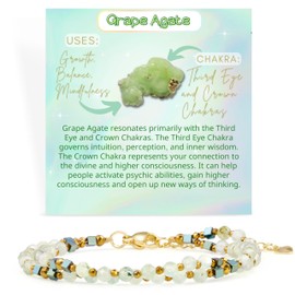 Farfume Bracelet for Women with Gemstone Beads, Chakra, 4 mm Real Natural Crystal Stones, Jewellery Gifts for Women, Stone