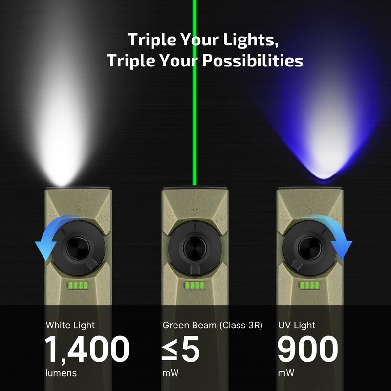 OLIGHT Arkfeld Ultra 1400 Lumens EDC Flat Flashlight, Rechargeable Compact