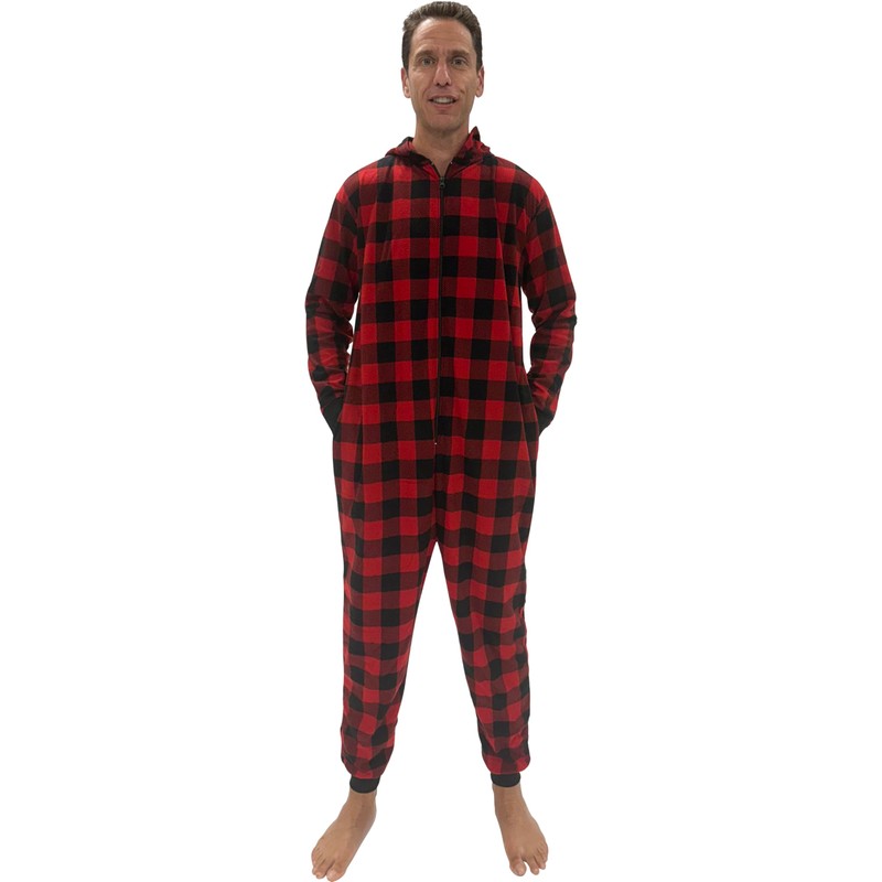 #followme Adult Onesie Pajamas Buffalo Plaid 65954-10195-XXL