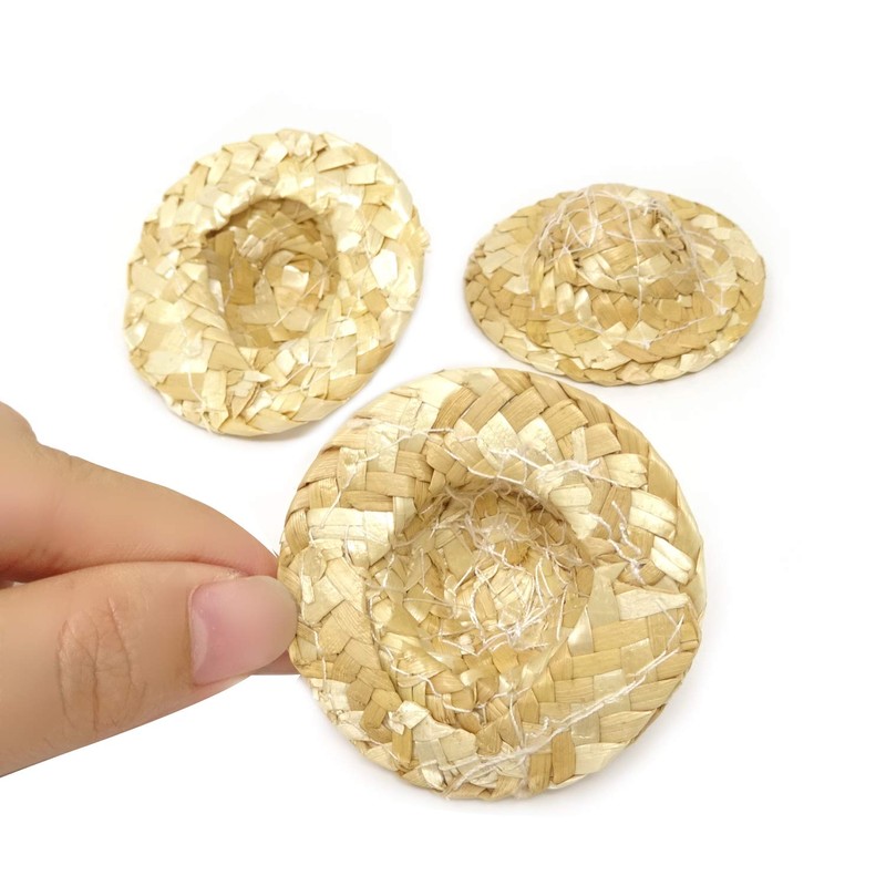 Honbay 6PCS Mini Hand Knitting Doll Straw Hat for DIY