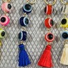 RIVEENY 6pcs Blue Evil Eye Keychain Charms Pendants Crafting Glass