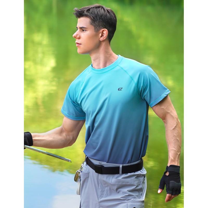 Camisetas de natación para hombre, protección solar UPF 50+, playera