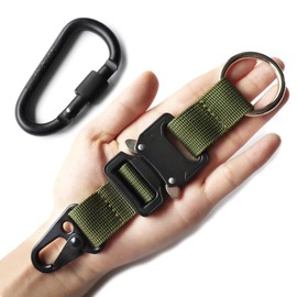Llaveros tácticos para hombres, clips de engranaje EDC con clip HK y anillos de acero inoxidable, clips de llavero militar grandes de nailon para herramientas de transporte de trabajo, accesorios