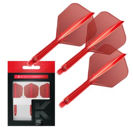 TARGET Darts K Flex Integrated Dart Flight And Shaft, No.6 Red (Intermediate) | Pack Of 3 K-Flex - No 6, Precision Moulded 2-In-1 Dart Flights And Dart Stem | Professional Dart Accessories