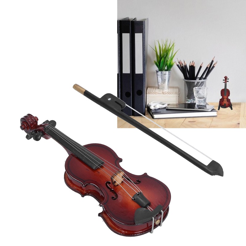 Violin Model Mini Exquisite Musical Instrument Decorative Handicraft Ornament for