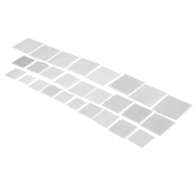 27Pcs/Set For BGA Universal Stencils Reballing Reball Rework Net Heated