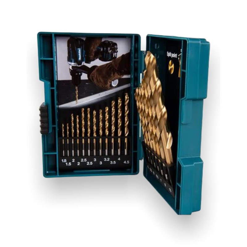 Makita Juego de Brocas para Metal 18 Piezas HSS-TIN D-70471