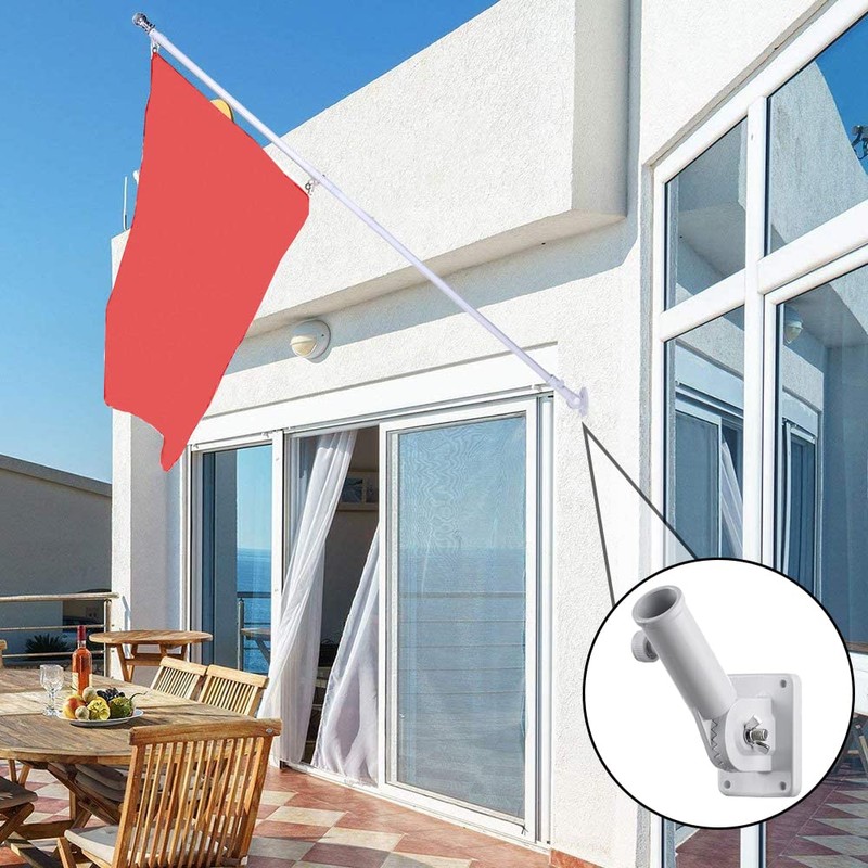 Flagpole Bracket, Adjustable Wall Mount Flag Pole Holder, for Flag
