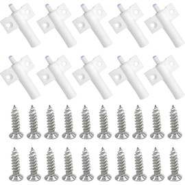10 Pcs Soft Close Dampers, with 20 Pcs Stainless Steel Screws, Soft Close Dampers, Built-in Elastic Design Soft Close Hinges, for Wardrobe Doors, Furniture, Reduces Damage for Furniture(White)
