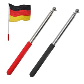 Telescopic Flag Pole, Handheld Flagpole, Portable Extendable, 2 Pieces Handheld Telescopic Flagpole, Telescopic Flagpole Made of Stainless Steel, Stainless Steel Extendable Flag Pole