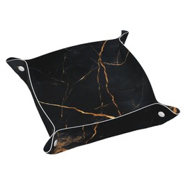 Black Marble Valet Tray Catchall Trays Key Organizer Leather Tray Night Stand Organizer Bedside Vanity Trays Decor for Entryway Table