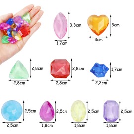 Caelura 120 Stück Edelsteine für Kinder,Acryl Diamanten Kinder, Bunte Kristalle Kinder,Dekosteine zum Lernen & Dekorieren (Vasen, Aquarium, Partys)