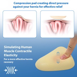 TENB Inguinal Hernia Belt for Men Support Hernias Truss for Single/Double Post-Surgical Adjustable Waist Strap with 2 Removable Compression Pads Breathable Material (Large)