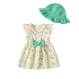 Baby Girl Clothes 6 9 Months Summer White Dress Toddler Linen Floral Dressess Cute Short Sleeve Vintage Sundress Infant Girl Outfit 6-12 Months