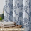 OVZME Blue Floral Shower Curtain 72 Inch Length, Crinkled Textured