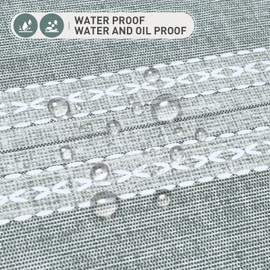 Vonabem 100% Waterproof Rectangle PVC Tablecloth, Vinyl Table Cloth Cover with Flannel Backing Oil Spill Proof Wipeable Table Cloths for Indoor Outdoor (Gray Line,60X84IN)
